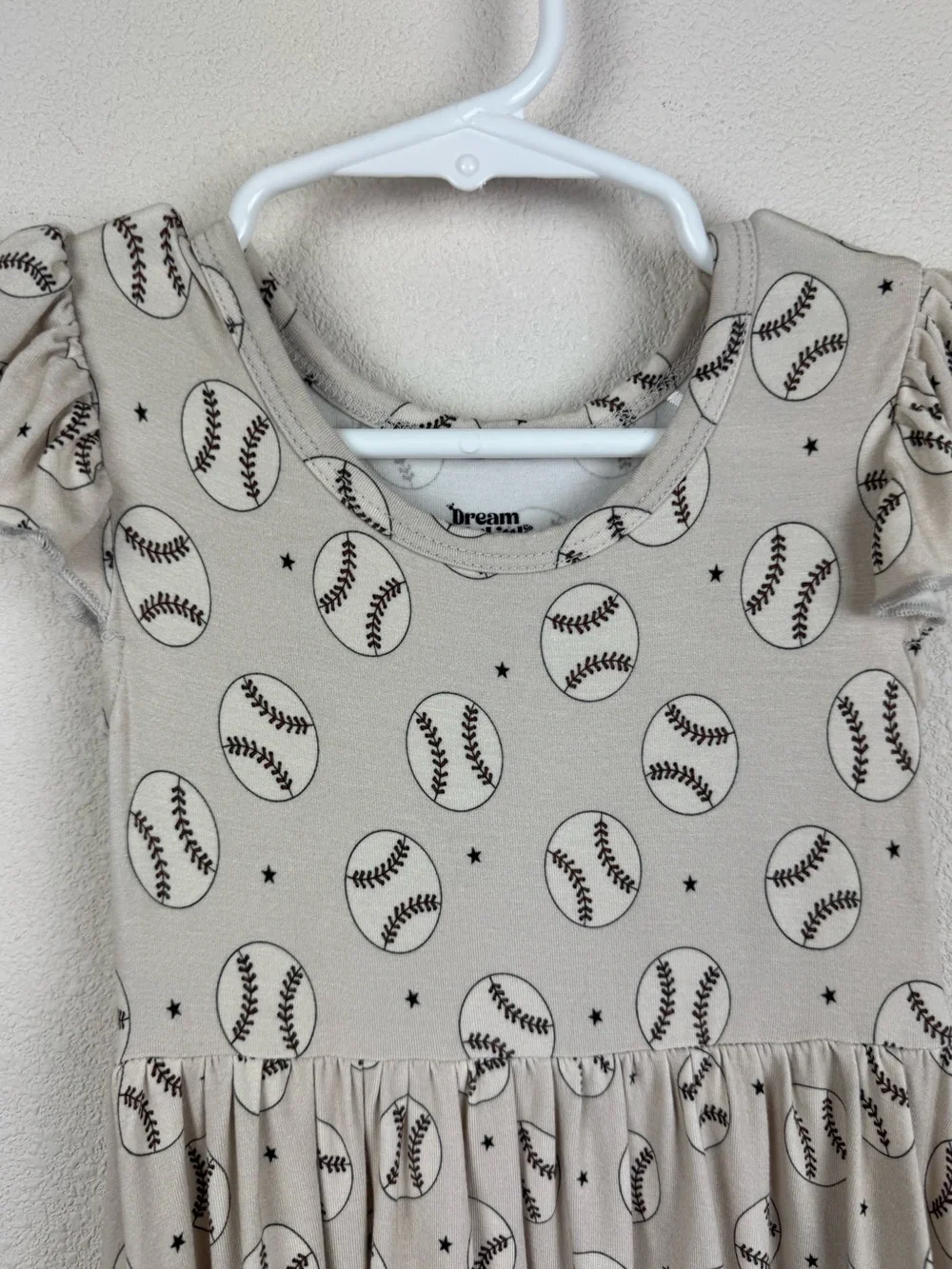Dream Big Little Co Bamboo baseball print dress 2T